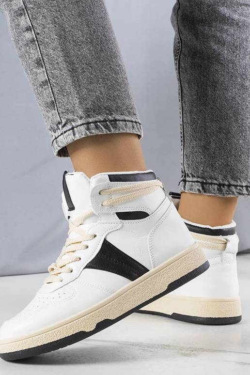 Robin sorte og hvide high top sneakers