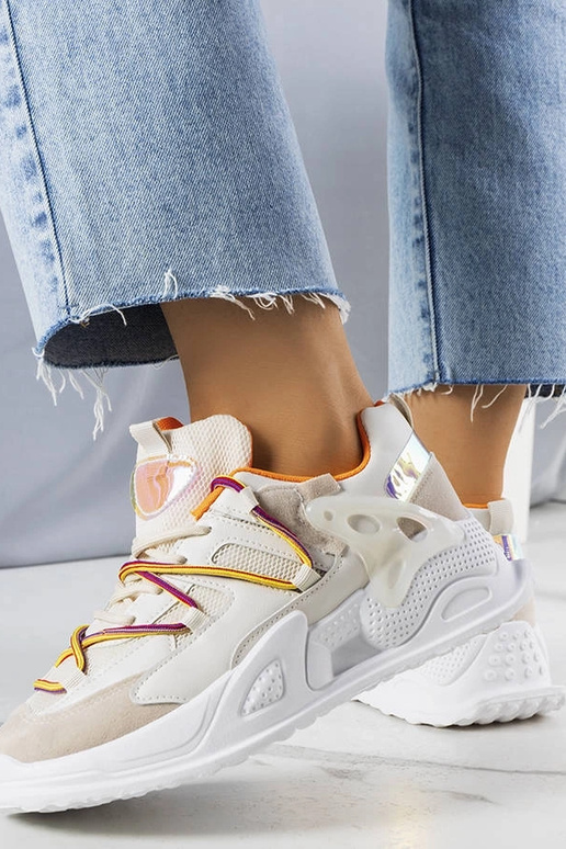 Traci beige sneakers i blandet materiale Traci beige sneakers i blandet materiale