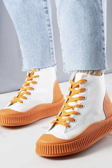 Terri Orange Platform Sneakers