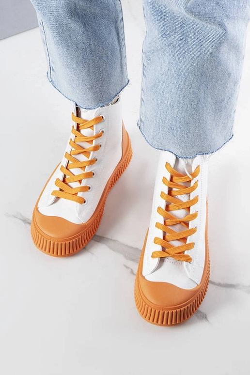 Terri Orange Platform Sneakers