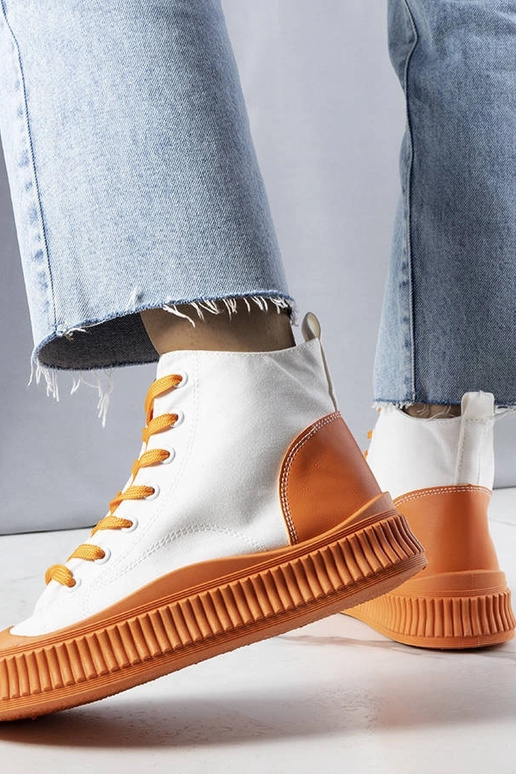 Terri Orange Platform Sneakers