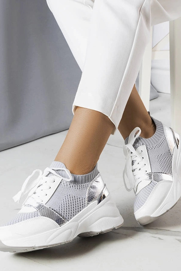 Anns grå wedge sneakers