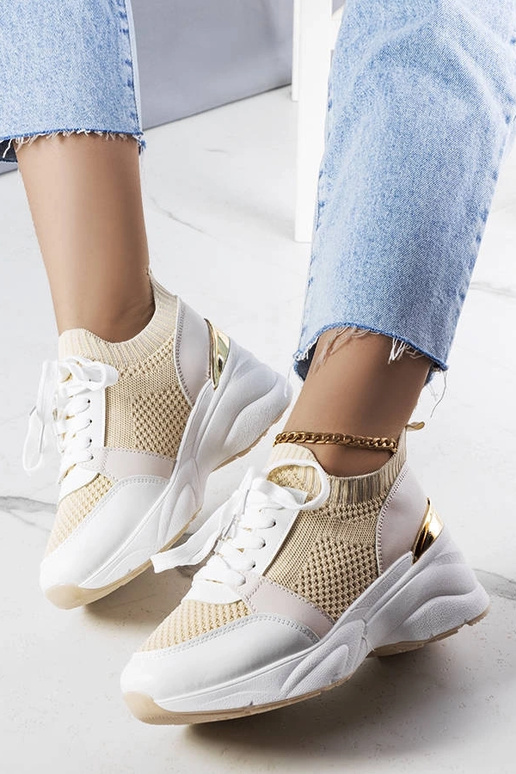 Beige sneakers på Ann platformen Beige sneakers på Ann platformen