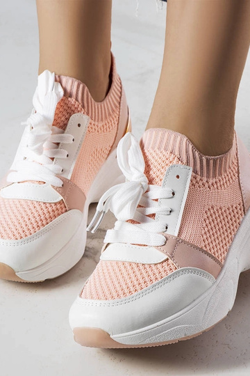 Anns pink wedge sneakers 2