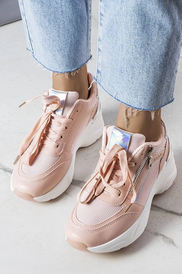 Stacey's Pink Wedge Sneakers