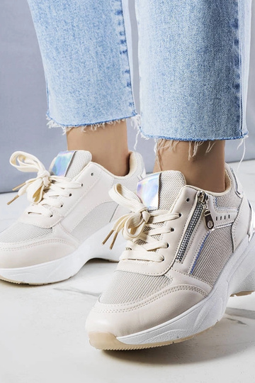 Stacey beige wedge sneakers 2