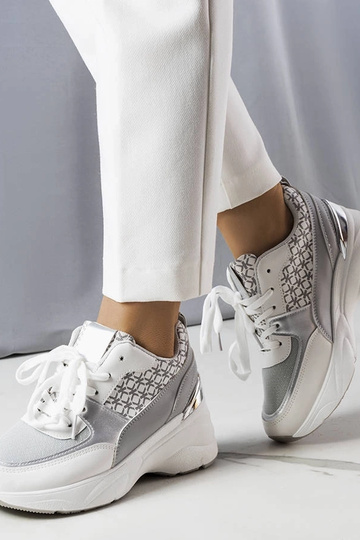 Grijze sportschoenen met monogram, „Lora"
