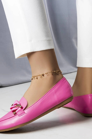 Mamie Pink Chain Moccasins 2