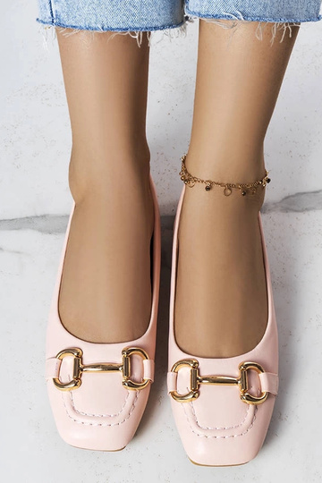 Pink balletlejligheder med gulddekoration Iris