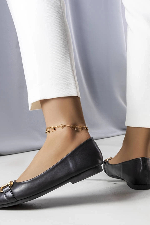 Sorte balletlejligheder med guld Iris...