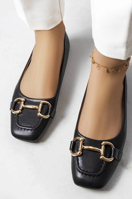 Sorte balletlejligheder med guld Iris...