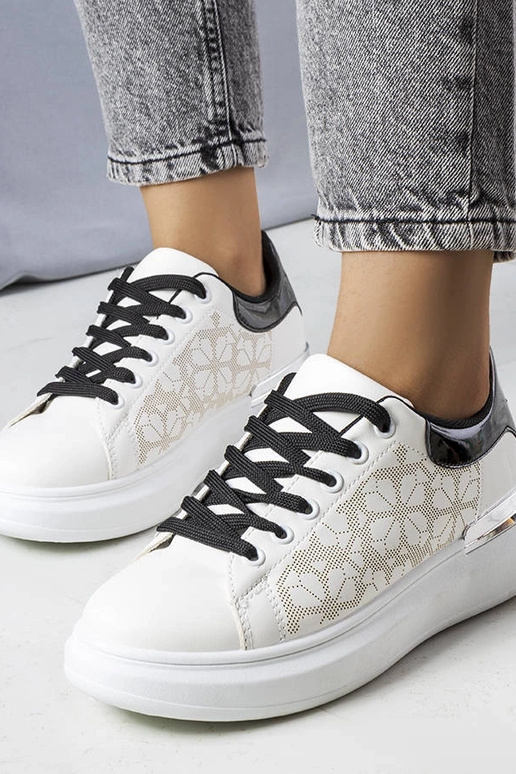 Erin sorte og hvide perforerede sneakers Erin sorte og hvide perforerede sneakers