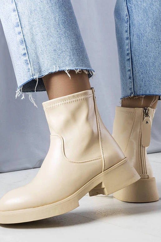 Beige klassiske Victoire ankelstøvler