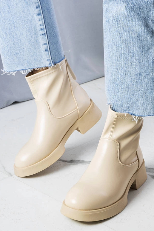 Beige klassiske Victoire ankelstøvler