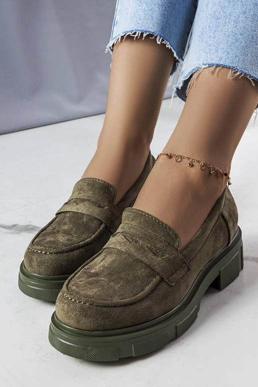 Groene instappers van eco-suède,...