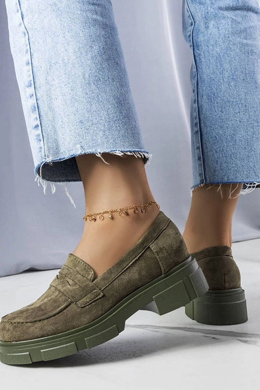 Groene instappers van eco-suède,...