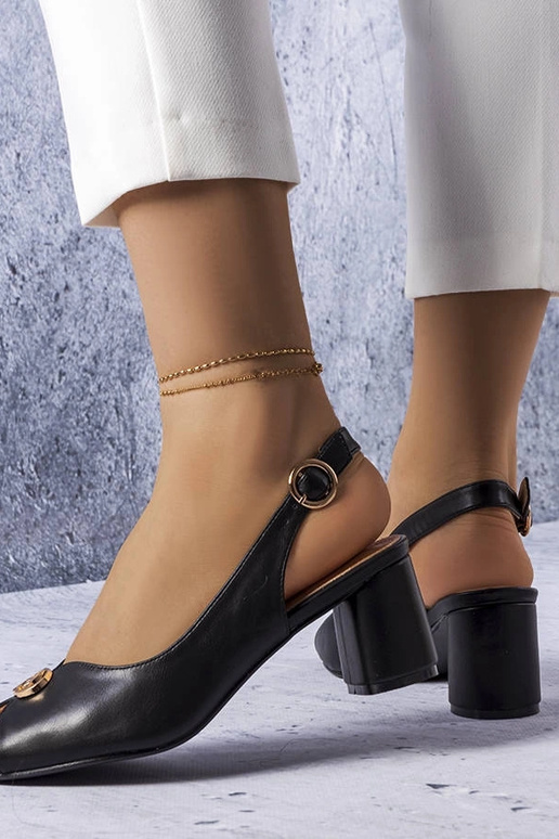 Sorte elegante Grimard sandaler