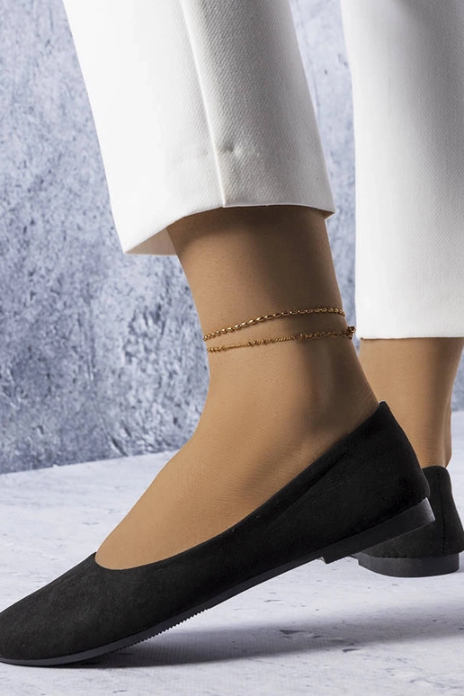 Sorte ballerinaer med læder indersål...