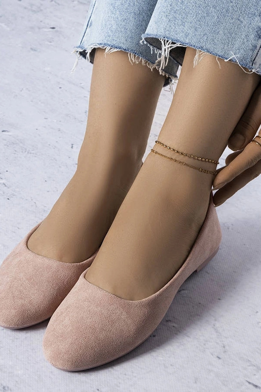 Pink ballerinaer med læder indersål...