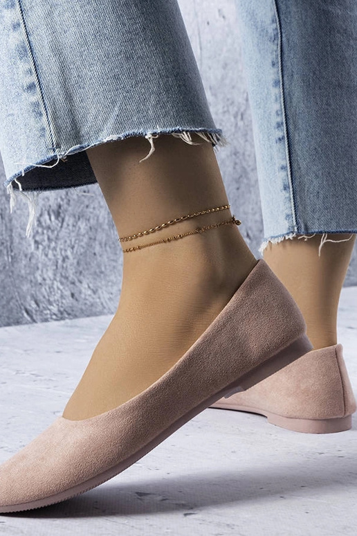 Pink ballerinaer med læder indersål...