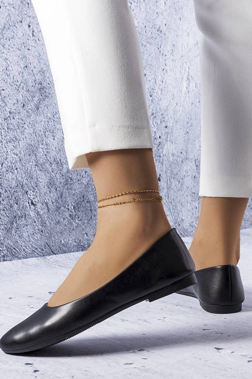 Sorte ballerinaer med læder indersål...