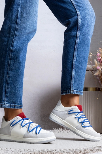Grå damesneakers sneakers snørebånd Arcobaleno
