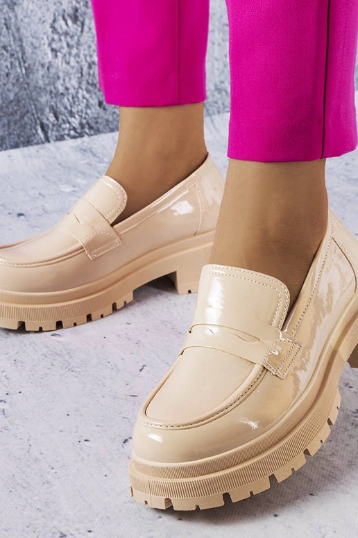 Beige lak Phaneuf sko Beige lak Phaneuf sko