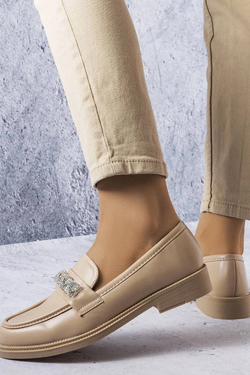 Beige mokkasiner med zirkoner Colette 2