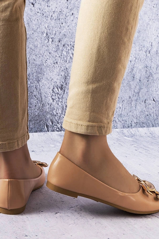 Donkerzandkleurige schoenen met...