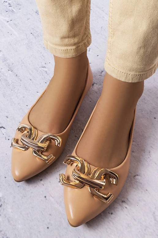 Donkerzandkleurige schoenen met...