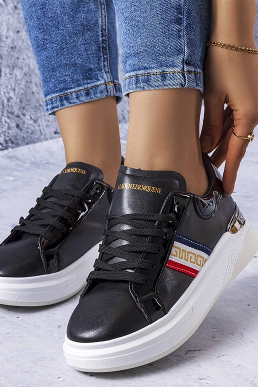 Sorte sko med lakindlæg Annot Sorte sko med lakindlæg Annot