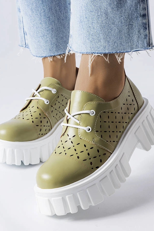 Grønne gennembrudte chunky Camus sko Grønne gennembrudte chunky Camus sko