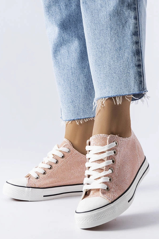 Pink glitter wedge sneakers Crete