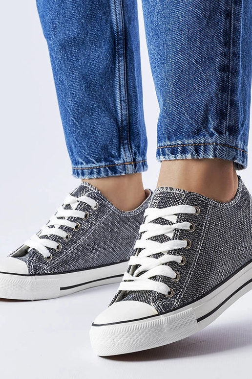 Sort glitter Crete wedge sneakers Sort glitter Crete wedge sneakers