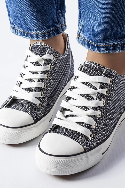Sort glitter Crete wedge sneakers Sort glitter Crete wedge sneakers