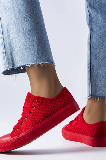 Thibodeau røde vævede sneakers