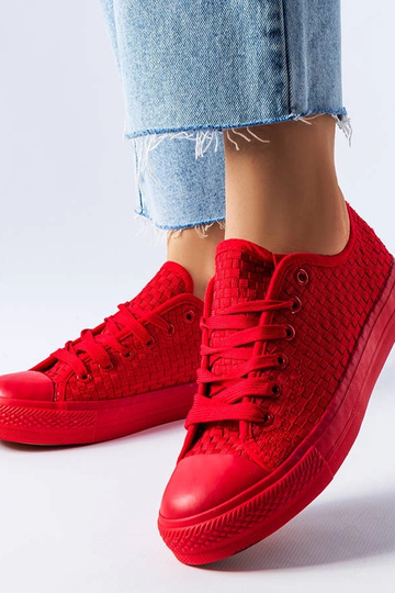 Thibodeau røde vævede sneakers 2