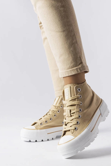 Big Star Dame ankelhøje sneakers beige LL274160