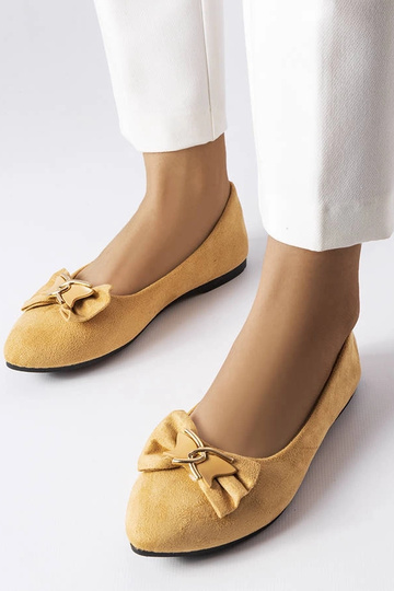 Jette Beige Ballerina med spidstå