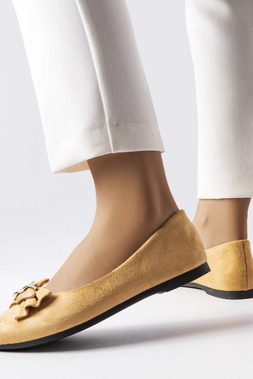 Jette Beige Ballerina med spidstå 2