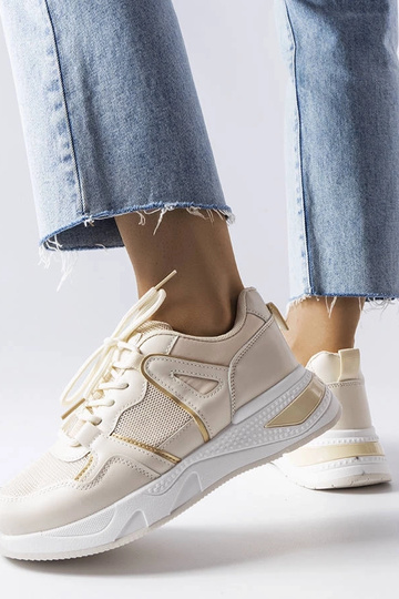 Beige sneakers i blandet materiale Caya 2