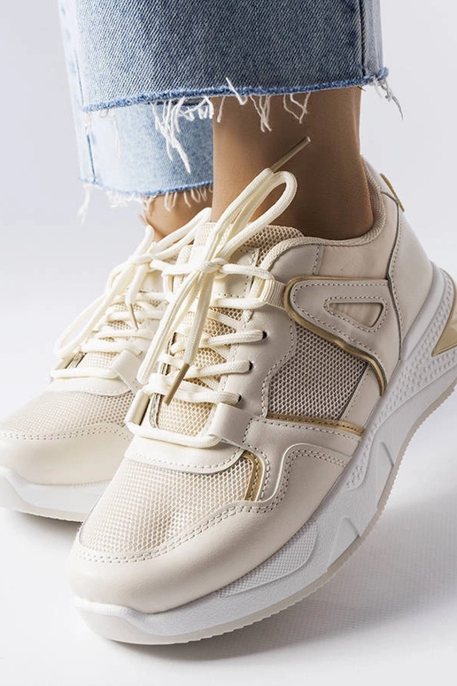 Beige sneakers i blandet materiale Caya Beige sneakers i blandet materiale Caya