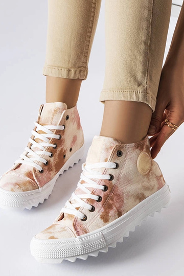 Beige mønstrede Big Star sneakers LL274048 2
