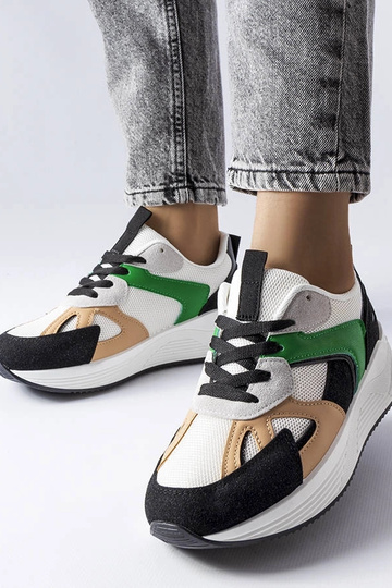Zwarte sportschoenen van verschillende materialen, „Riel"
