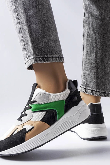 Zwarte sportschoenen van verschillende materialen, „Riel" 2