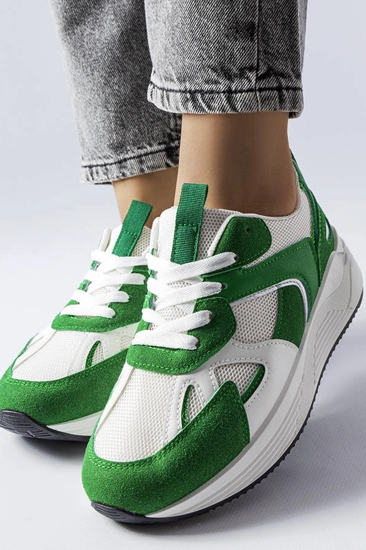 Groene sneakers van gecombineerde... Groene sneakers van gecombineerde...