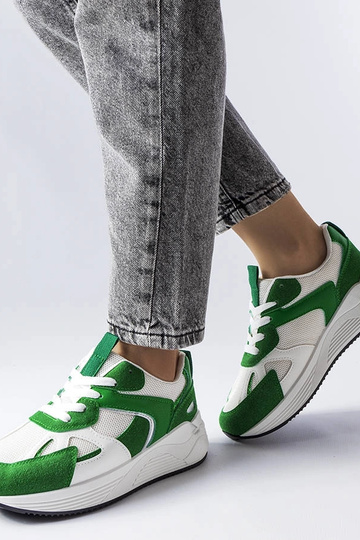 Groene sneakers van gecombineerde materialen Riel 2