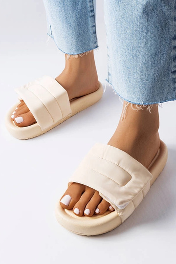 Beige flip-flops med velcrolukning Aleron