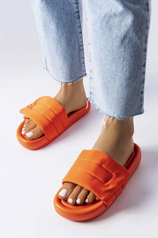 Aleron orange velcro flip flops