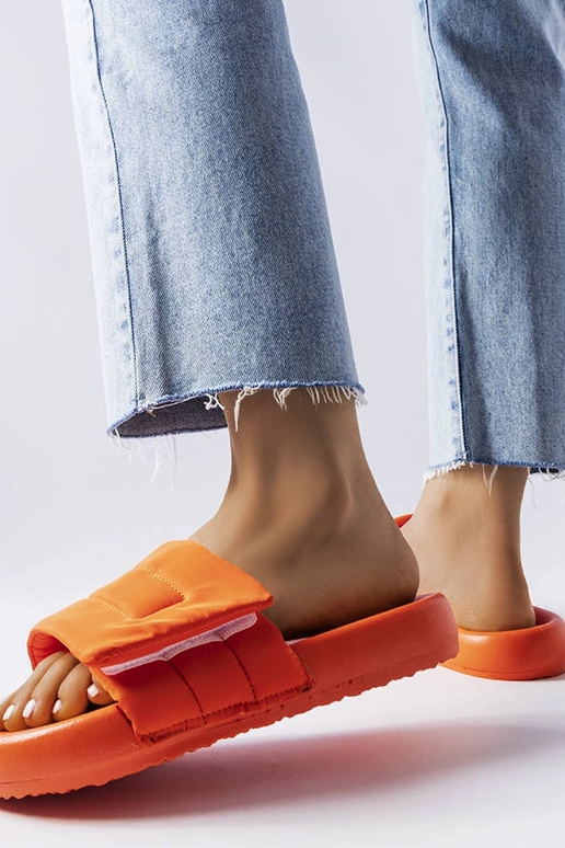 Aleron orange velcro flip flops